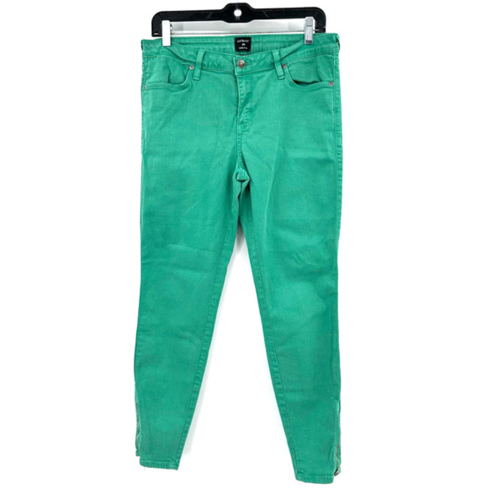 Just Black‎ size 30 green skinny jeans made in usa cotton blend